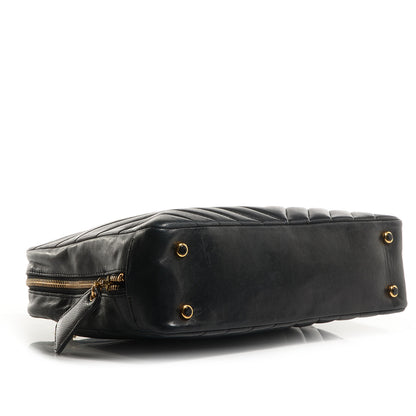 Chanel Lambskin Chevron Quilted Camera Case Black 4 of 8