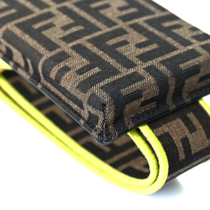 Fendi Fabric Jacquard FF 1974 Cell Pocket Strap You Tobacco Moro Giallo Fluo 5 of 7
