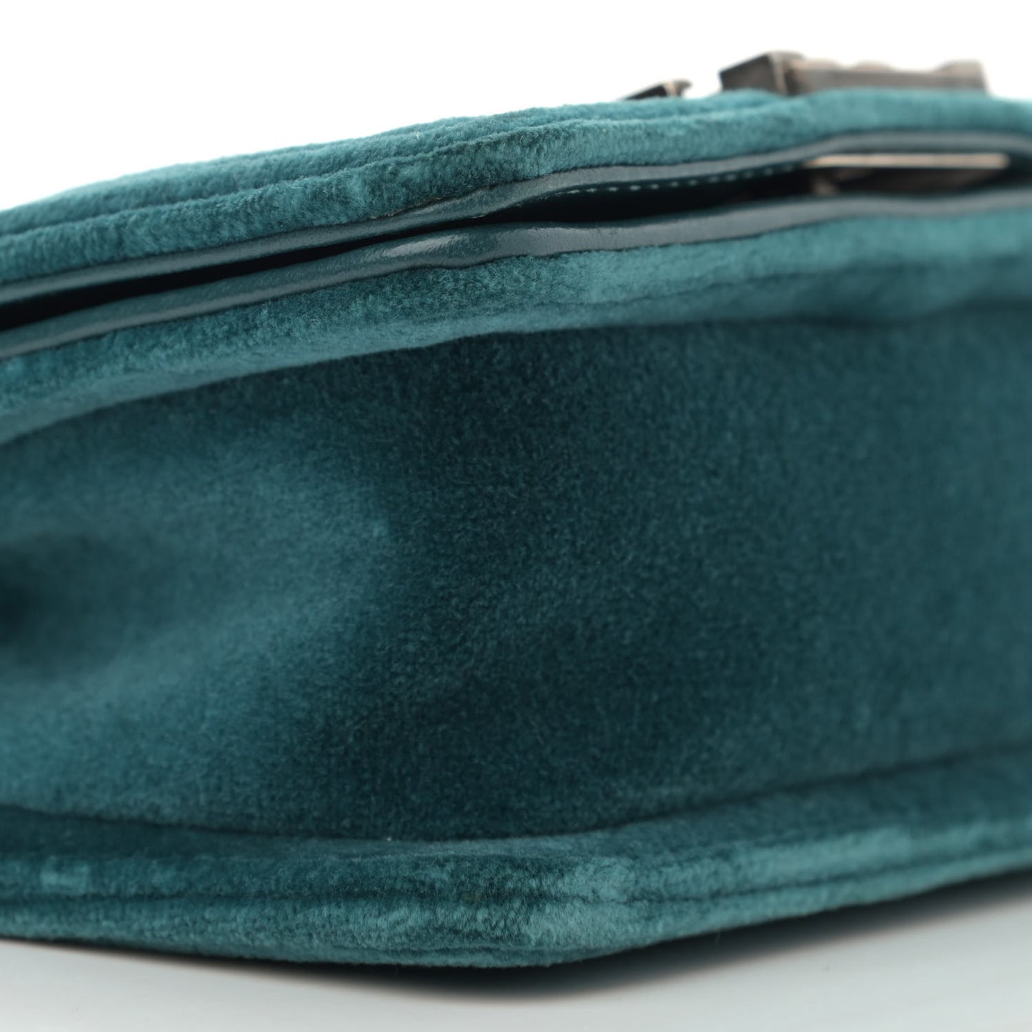 Velvet Quilted Mini Boy Flap Turquoise