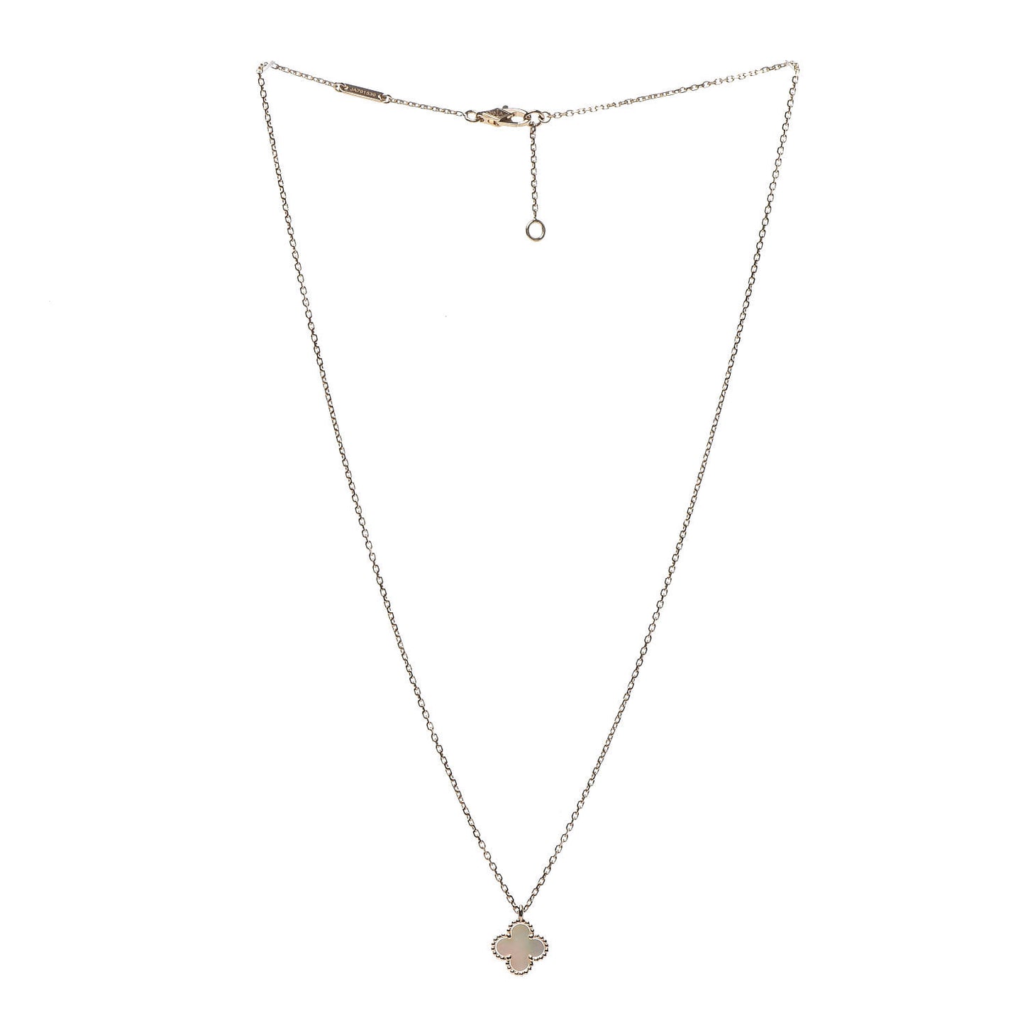 18K Yellow Gold Mother of Pearl Sweet Alhambra Pendant Necklace