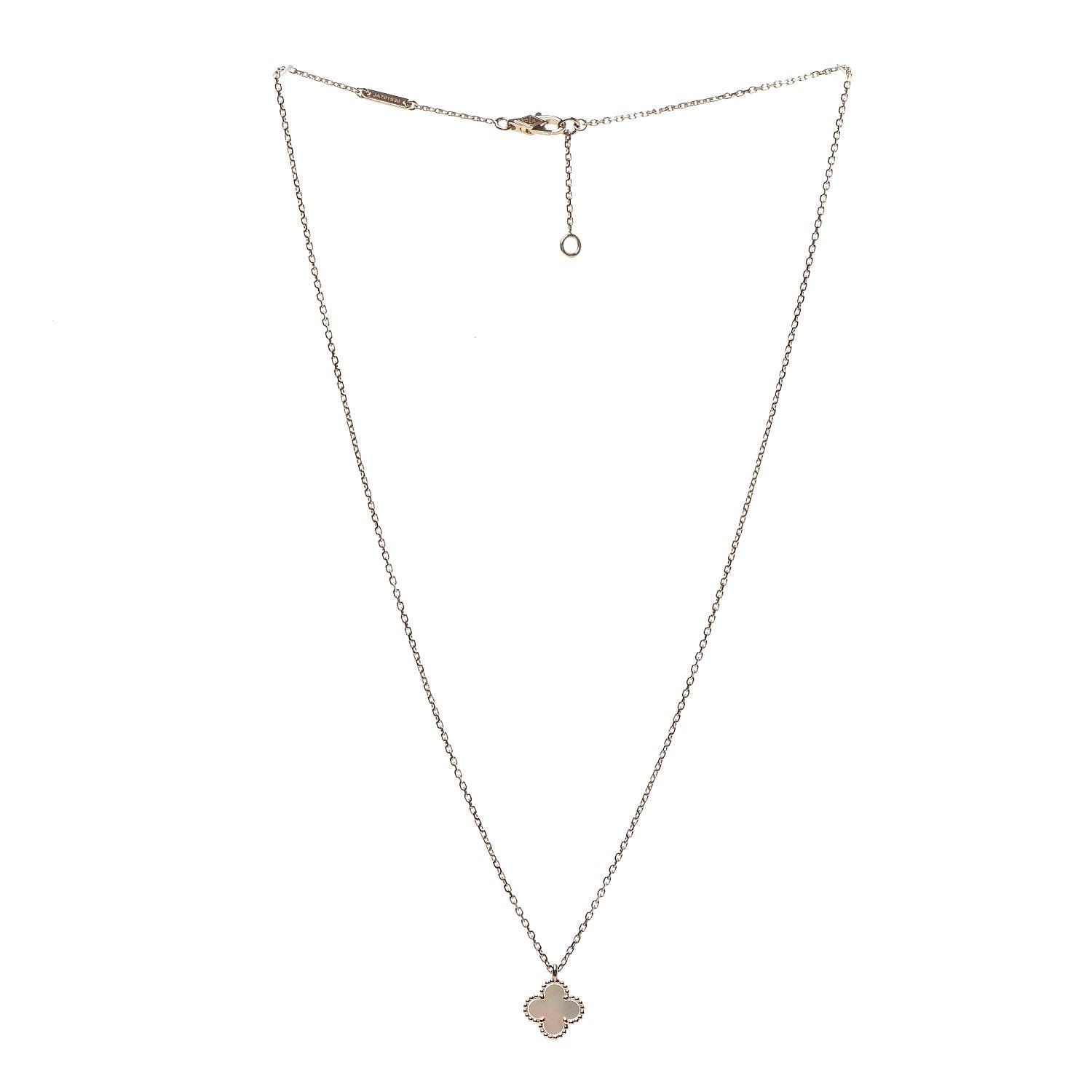 Van Cleef & Arpels 18K Yellow Gold Mother of Pearl Sweet Alhambra Pendant Necklace 3 of 8