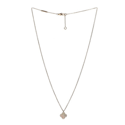 Van Cleef & Arpels 18K Yellow Gold Mother of Pearl Sweet Alhambra Pendant Necklace 3 of 8