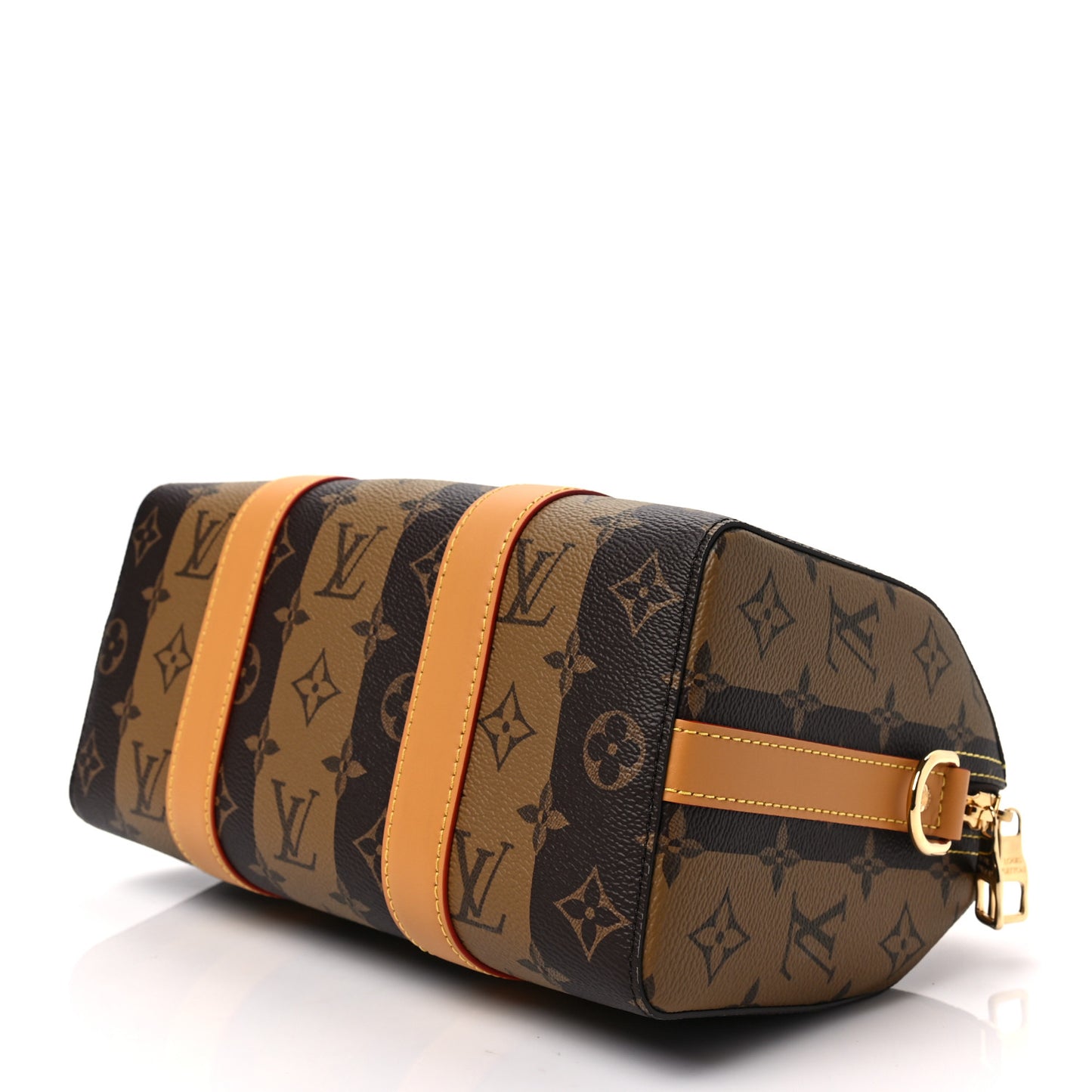 X NIGO Reverse Monogram Stripes City Keepall Bandouliere Brown
