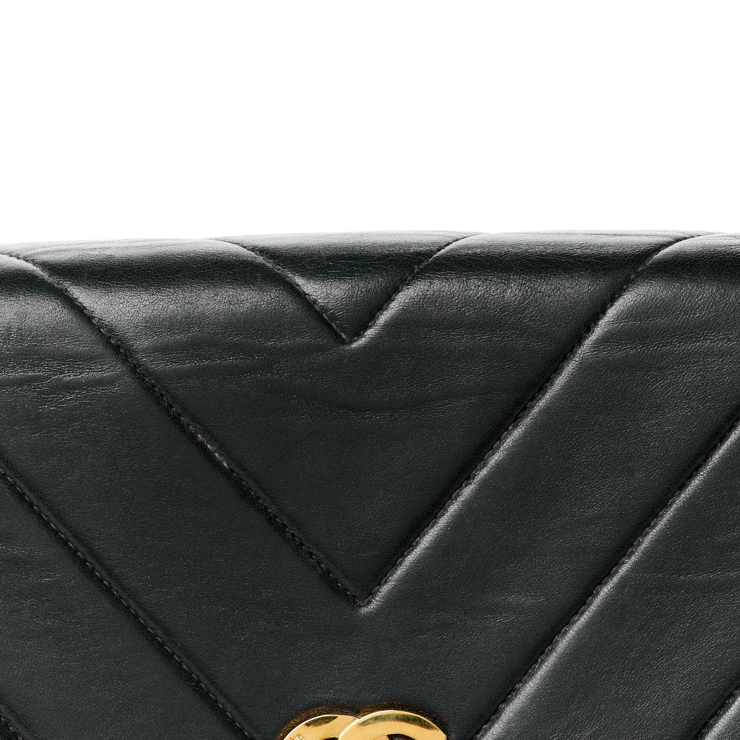 Lambskin Chevron Quilted Mini Kelly Flap Black