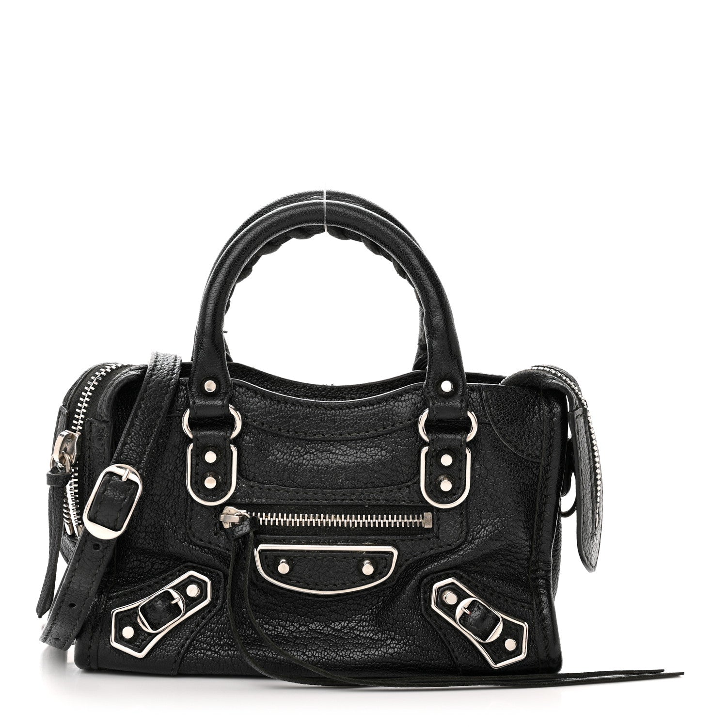 Balenciaga Chevre Silver Metallic Edge Hardware Nano City Black 1 of 20