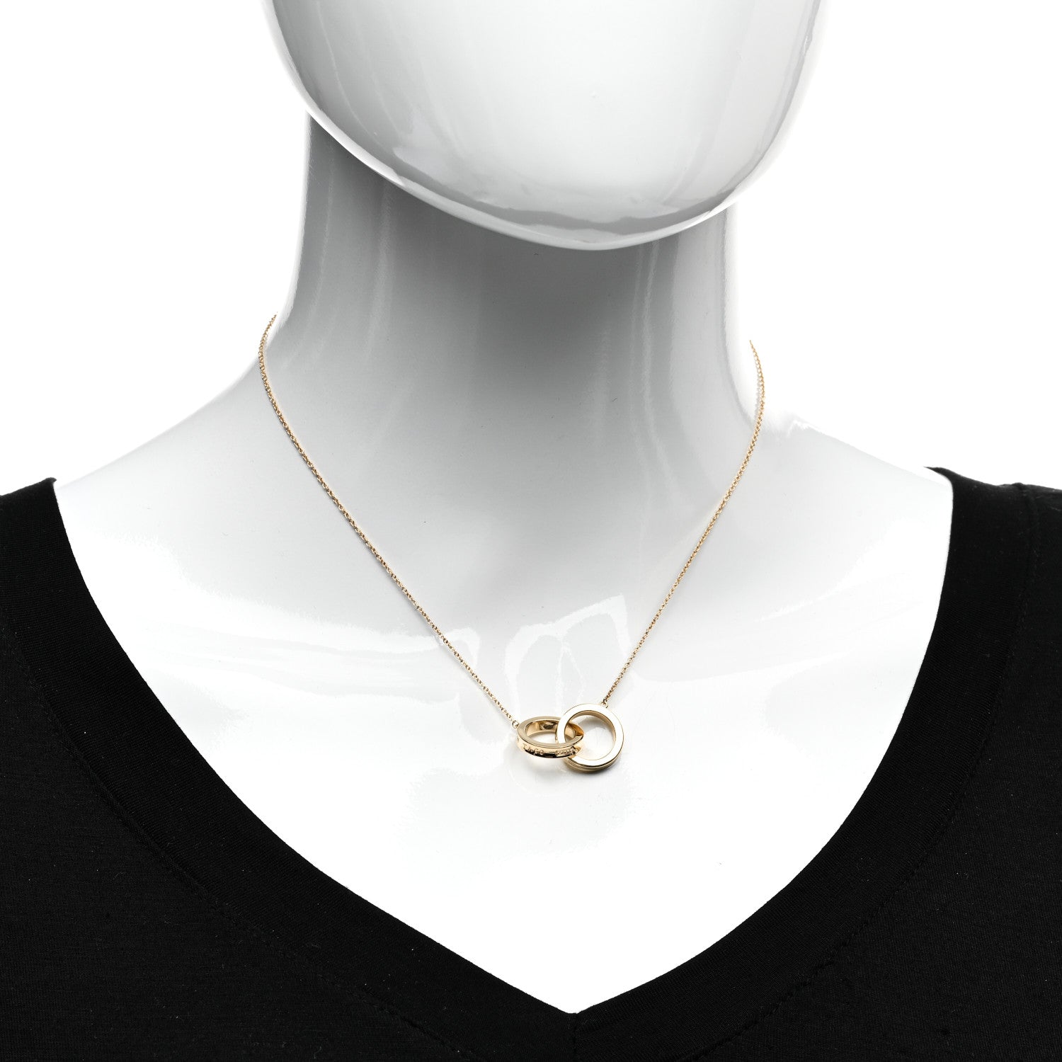 Tiffany 18K Yellow Gold 1837 Interlocking Circles Pendant Necklace 2 of 4