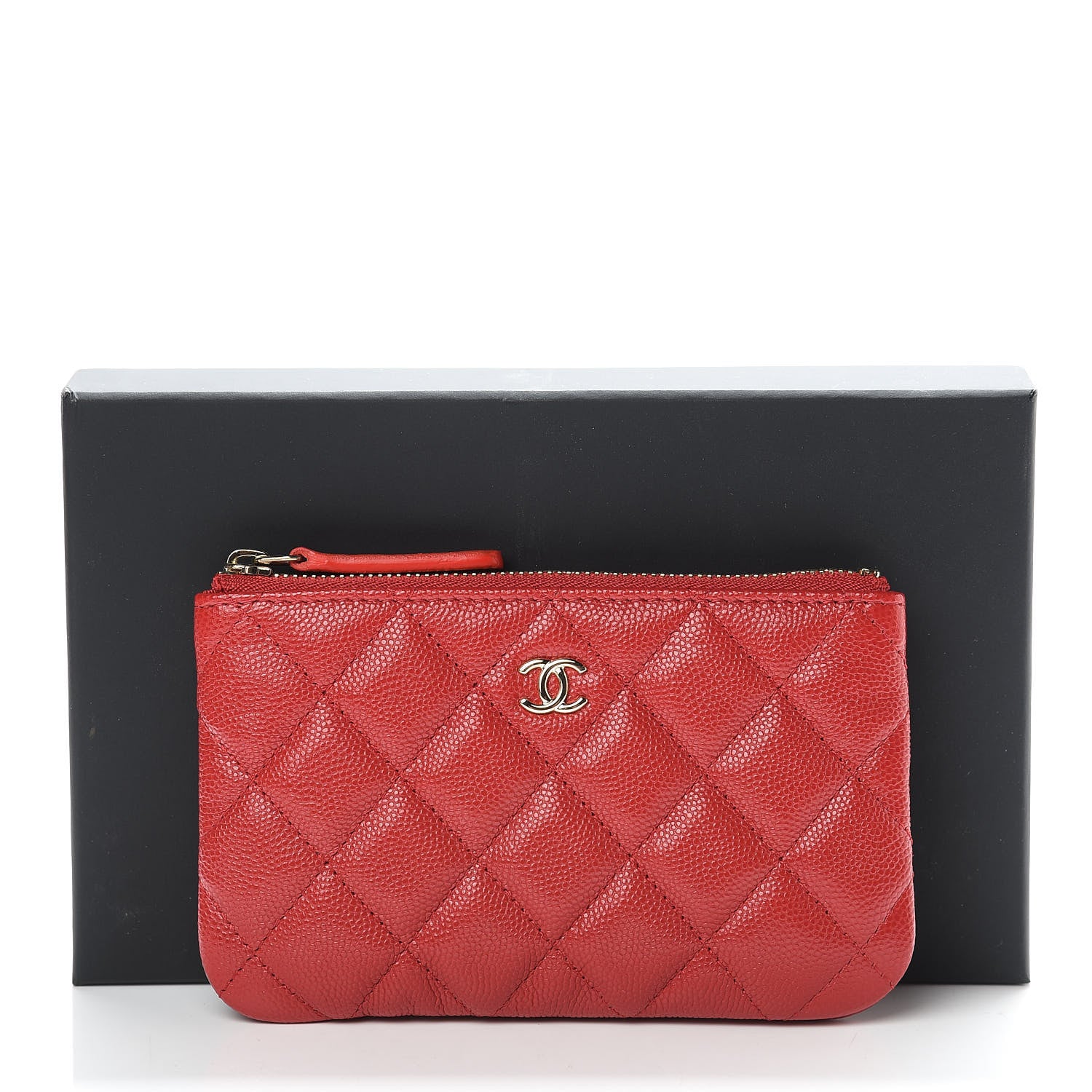 Chanel Caviar Quilted Small Cosmetic Case Red 8 of 8