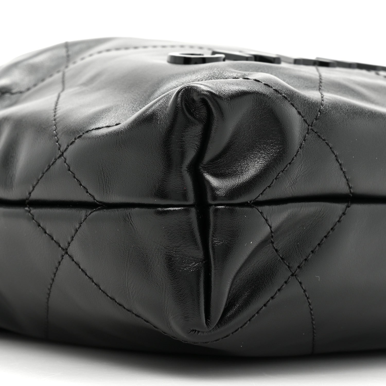 Chanel Shiny Calfskin Quilted Mini Chanel 22 So Black 9 of 10