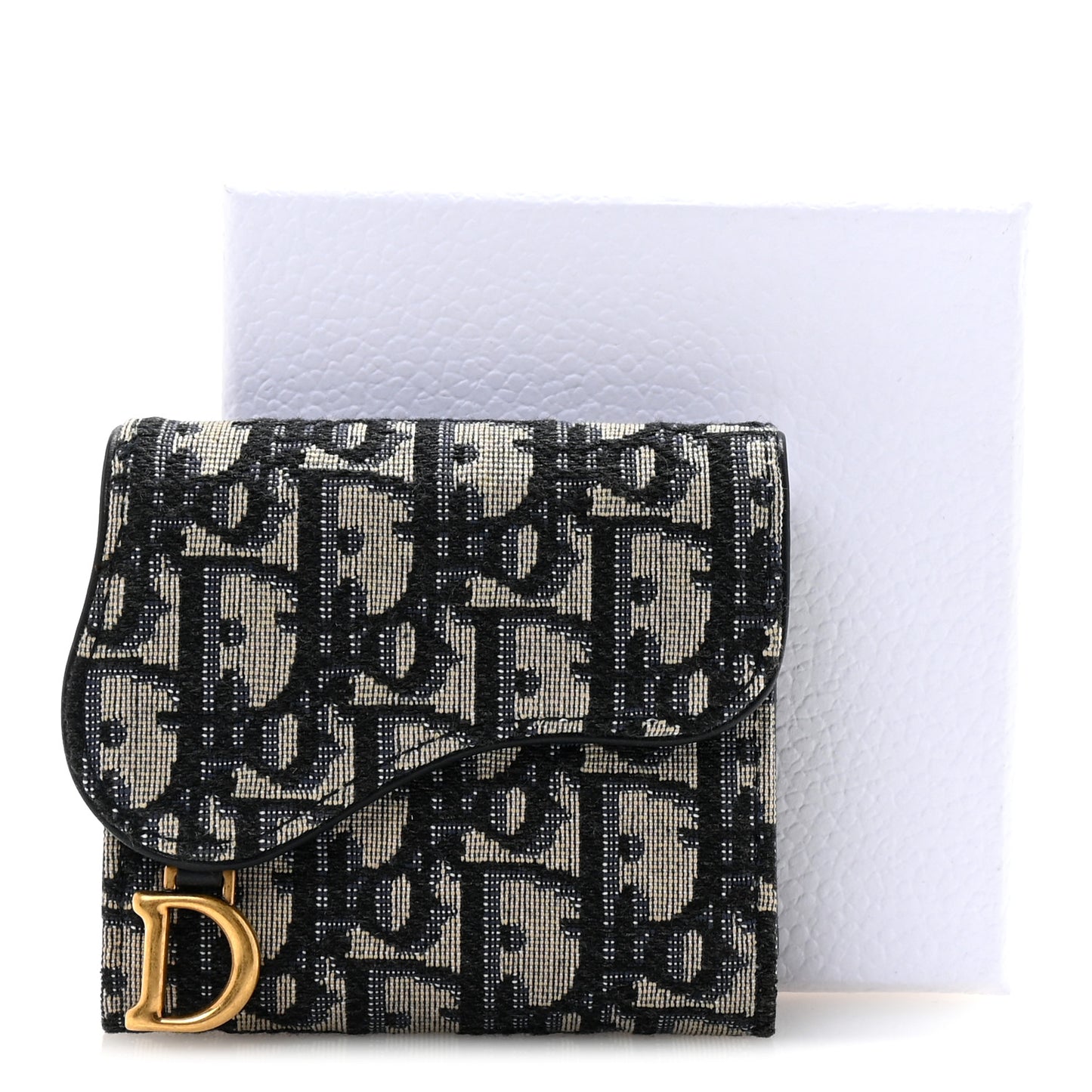 Oblique Saddle Lotus Wallet Blue