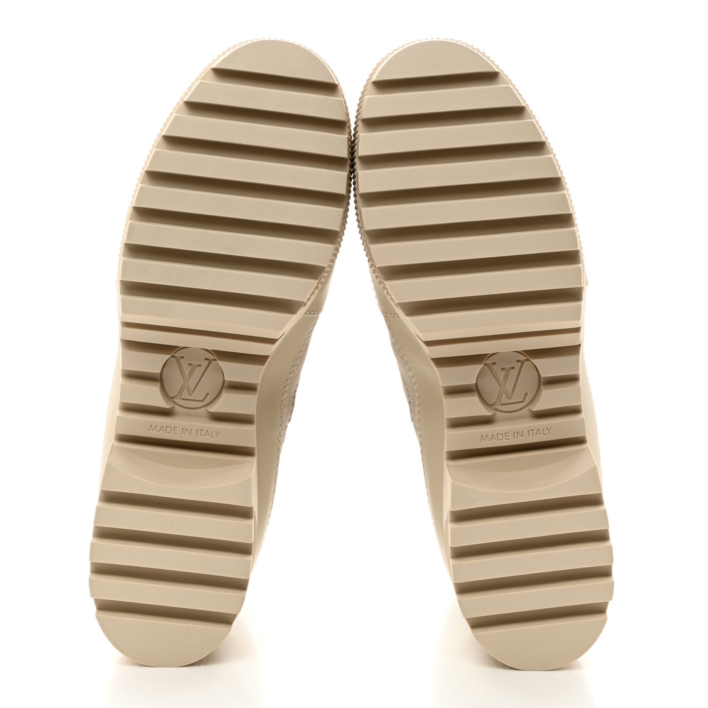 Suede Calfskin Monogram Laureate Platform Desert Boots 37 Taupe