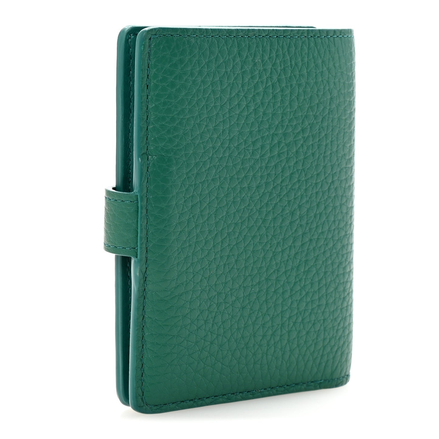 Taurillon Capucines Vertical Compact Wallet Green