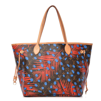Louis Vuitton Monogram Jungle Dots Neo Neverfull MM Coquelicot Denim 1 of 15