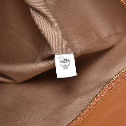 MCM Visetos Medium Anya Essential Victory Patch Shopper Tote Cognac 6 of 19