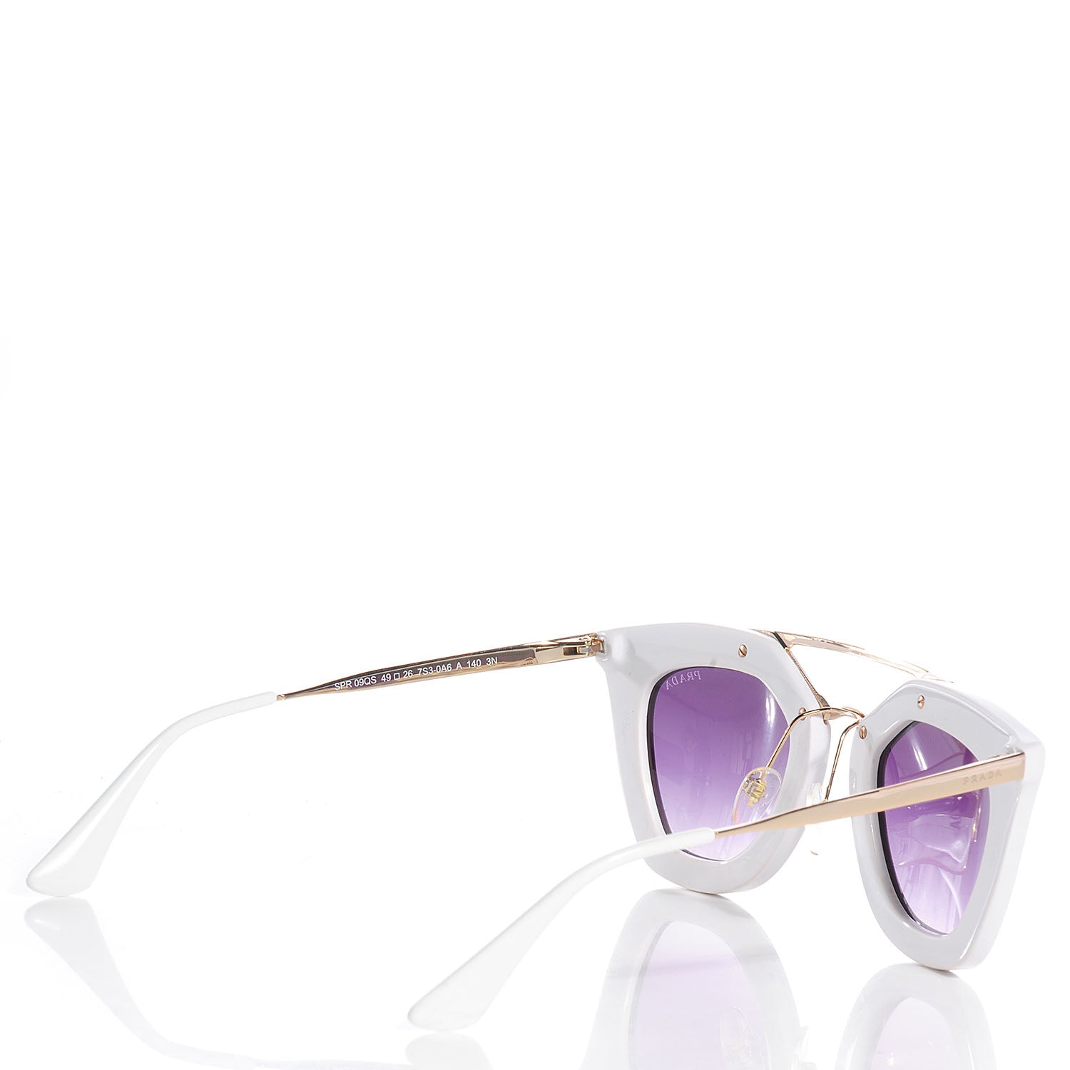 Prada Acetate Cinema Sunglasses SPR 09QS White 3 of 8