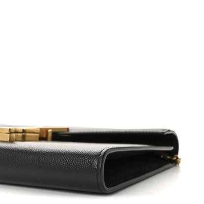 Saint Laurent Grain De Poudre Monogram Cassandra Chain Wallet Black 9 of 10
