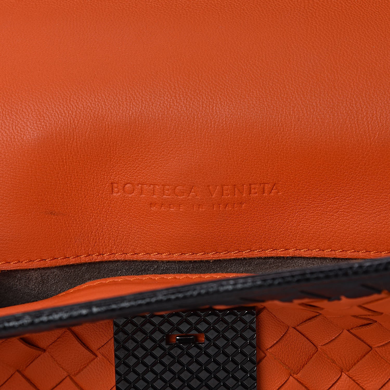 Bottega Veneta Nappa Intrecciato Mini Glass Shoulder Bag Orange Black 6 of 11