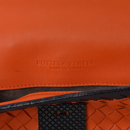 Bottega Veneta Nappa Intrecciato Mini Glass Shoulder Bag Orange Black 6 of 11