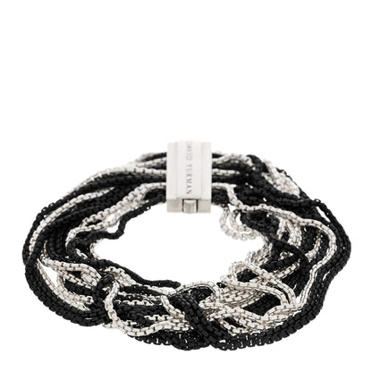 David Yurman DAVID YURMAN Darkened Sterling Silver 21mm Multi Row Box Chain Bracelet 1 of 4