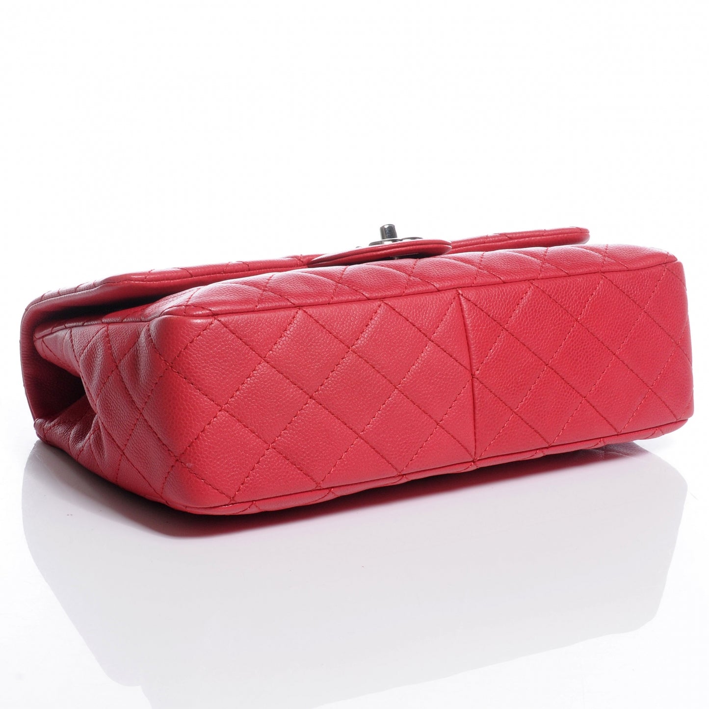 Washed Caviar Jumbo Single Flap Fuchsia