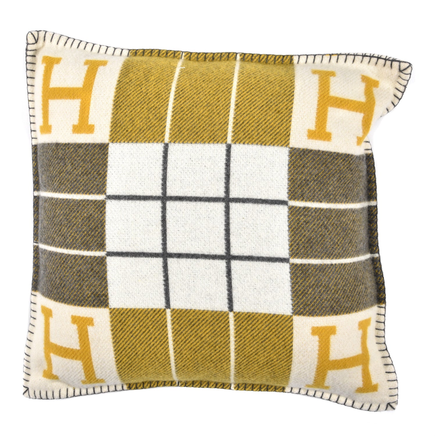Hermes Wool Cashmere Avalon III Pillow PM Gris Soleil 1 of 3