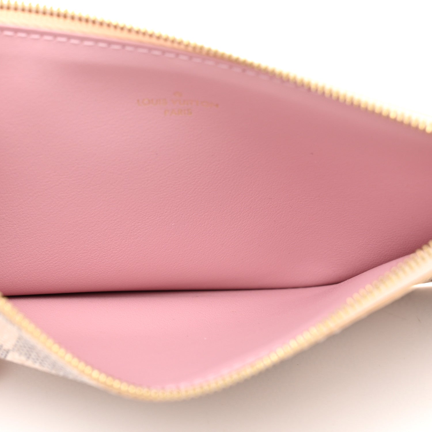 Louis Vuitton Damier Azur Felicie Chain Wallet Zippered Insert Rose Ballerine 5 of 6