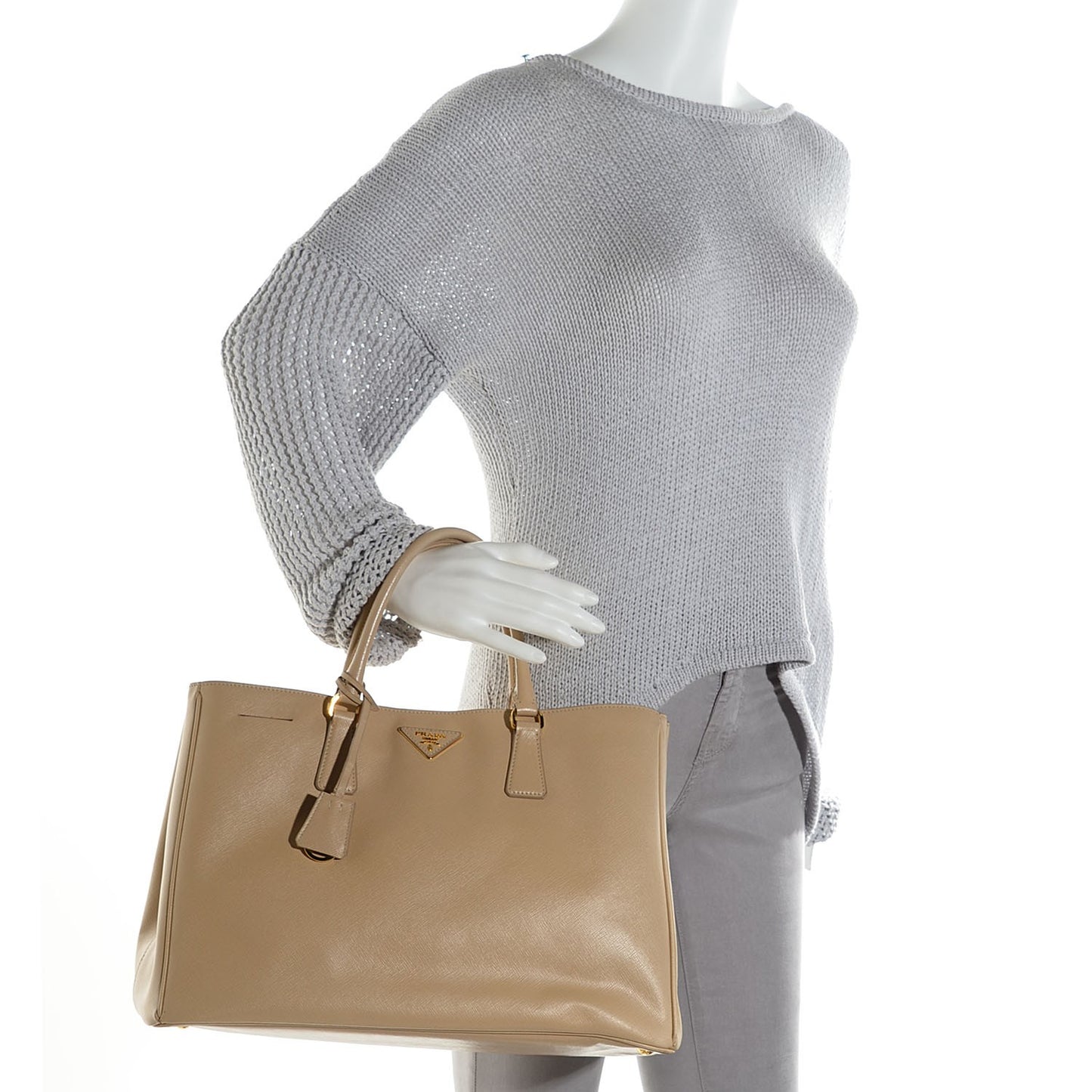 Saffiano Lux Large Tote Sabbia