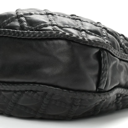 Chanel Quilted Lambskin Hidden Chain Hobo Black 9 of 13