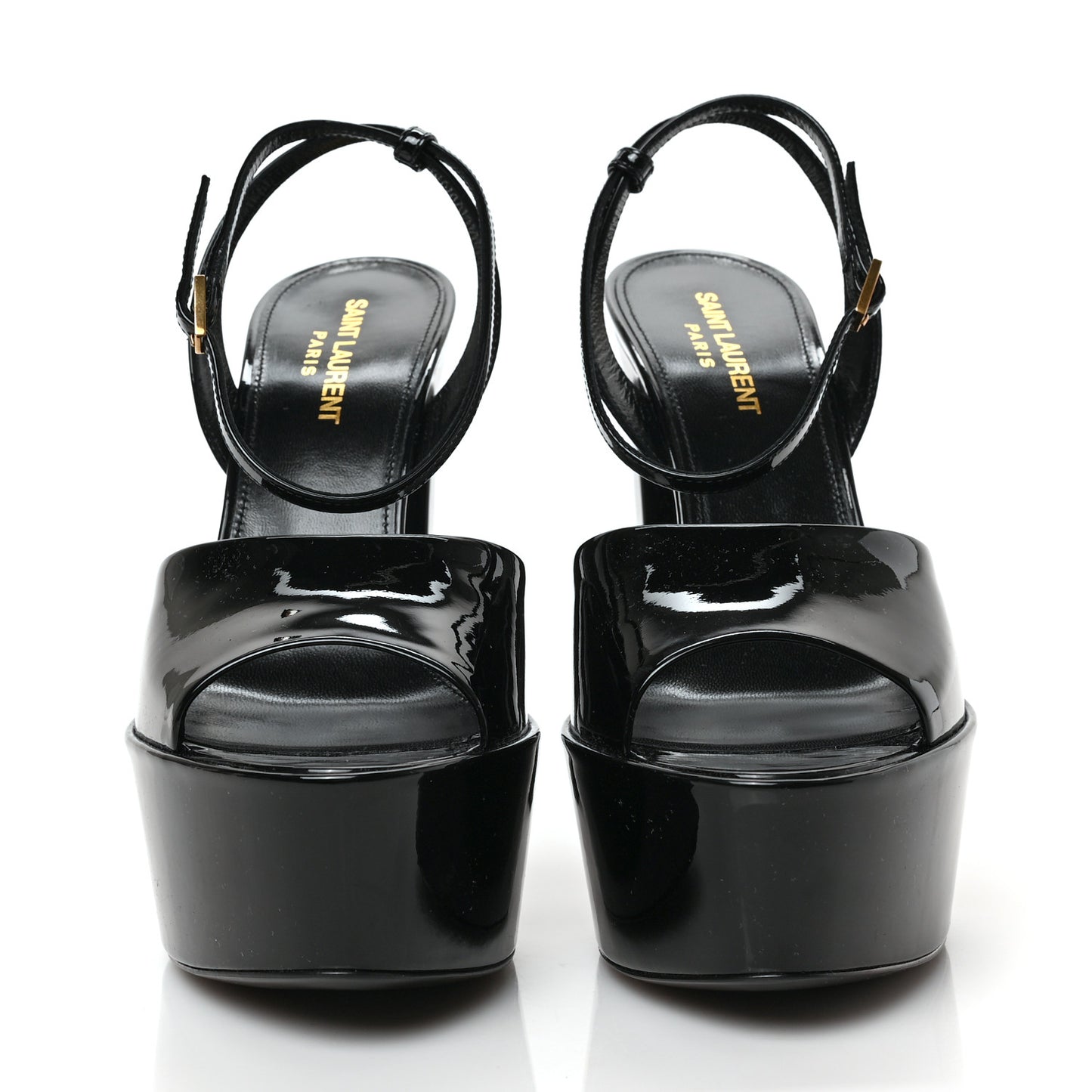 Patent Jodie 95 Platform Sandals 38 Black