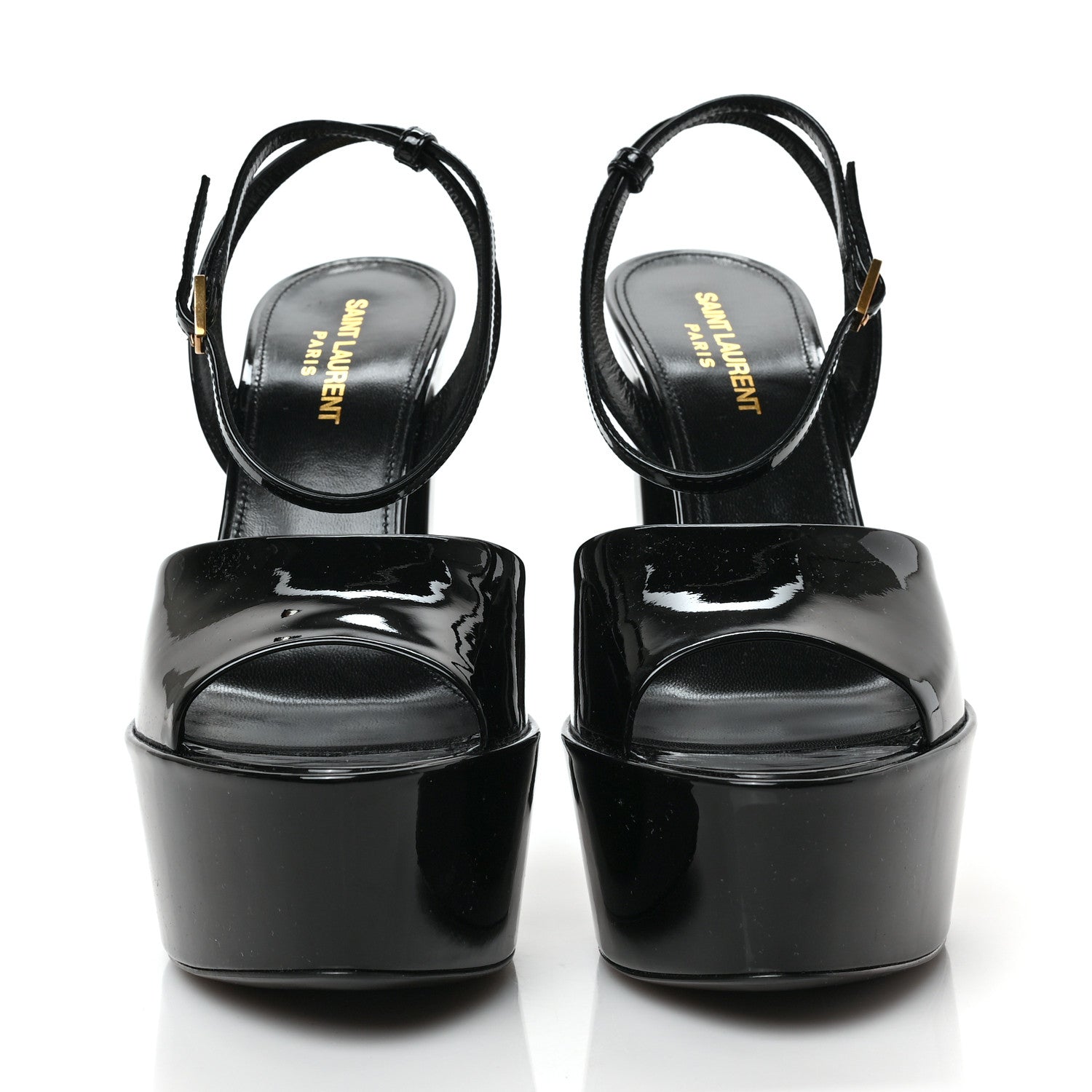 Saint Laurent Patent Jodie 95 Platform Sandals 38 Black 2 of 8