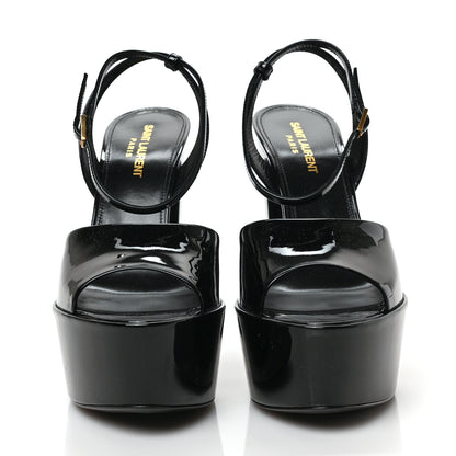 Saint Laurent Patent Jodie 95 Platform Sandals 38 Black 2 of 8