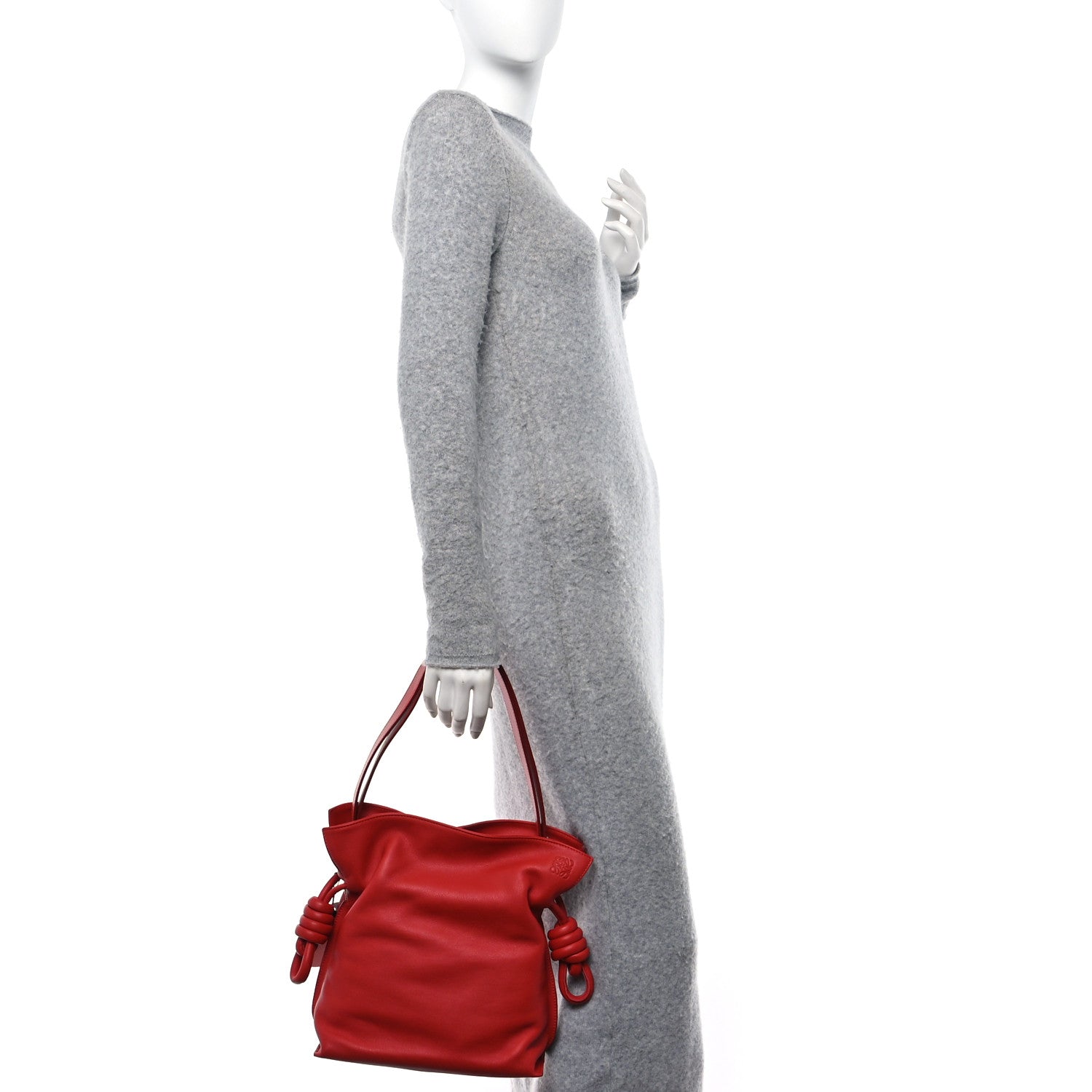 Loewe Calfskin Flamenco Knot Bag Red 2 of 10