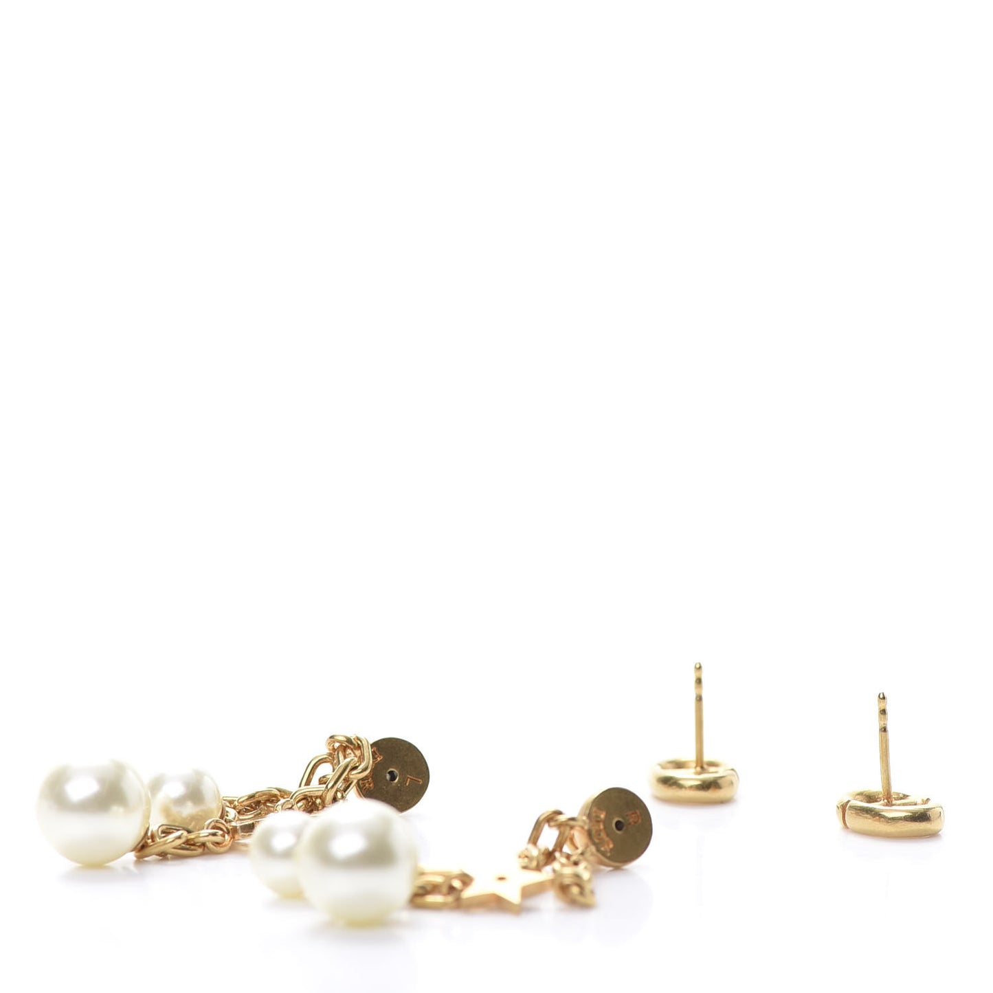 Pearl CD Navy Earrings Gold