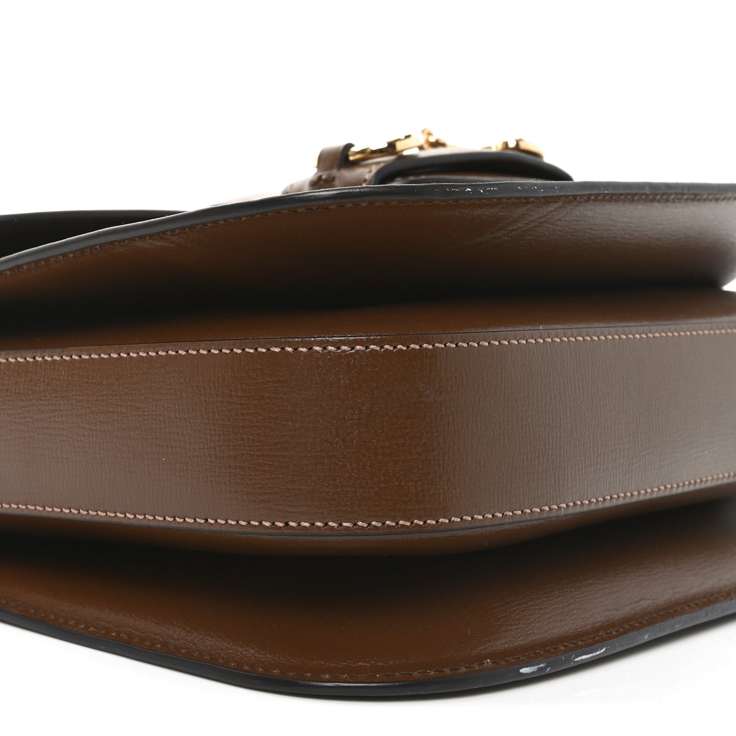 Azalea Calfskin Horsebit 1955 Shoulder Bag Brown Sugar