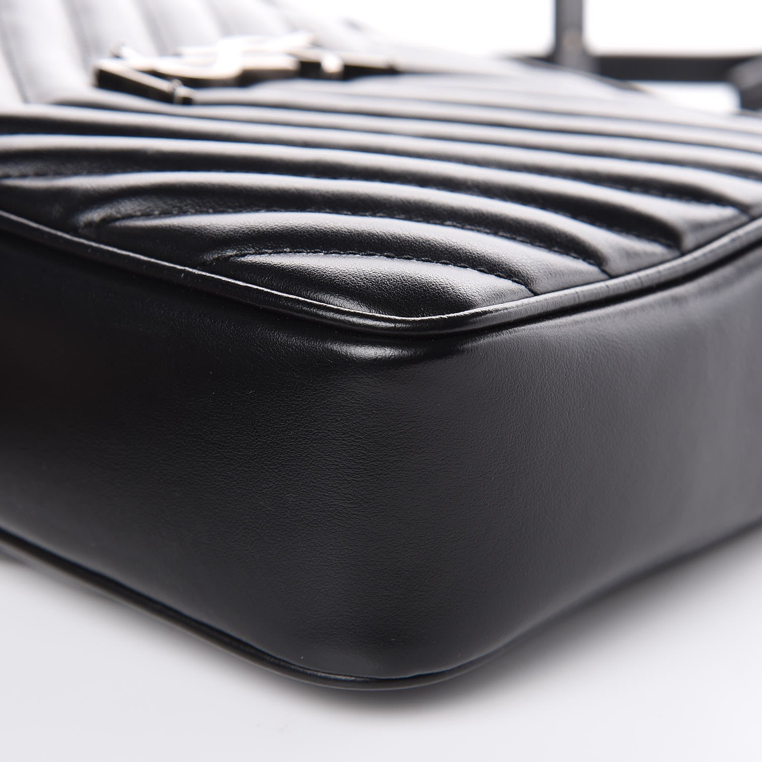 Saint Laurent Calfskin Matelasse Monogram Lou Camera Bag Black 9 of 12