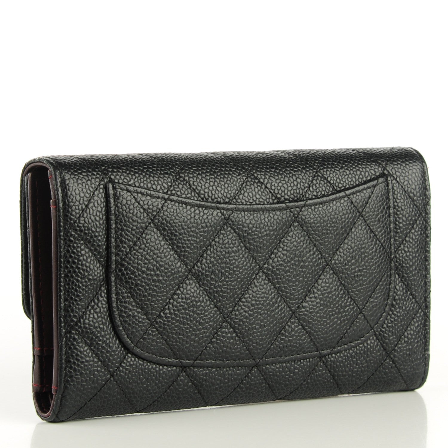Chanel Caviar Quilted Long Flap Wallet Black 3 of 8