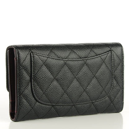 Chanel Caviar Quilted Long Flap Wallet Black 3 of 8