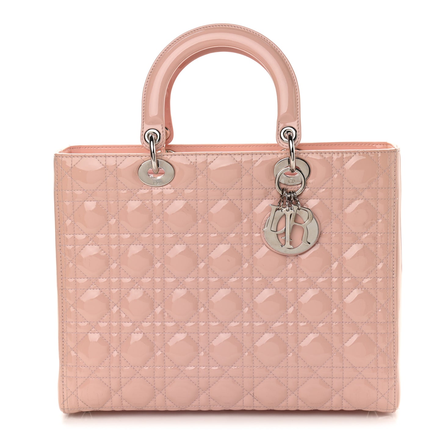 Patent Cannage Large Lady Dior Pink