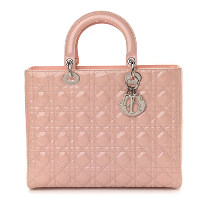 Christian Dior Patent Cannage Large Lady Dior Pink 1 of 9