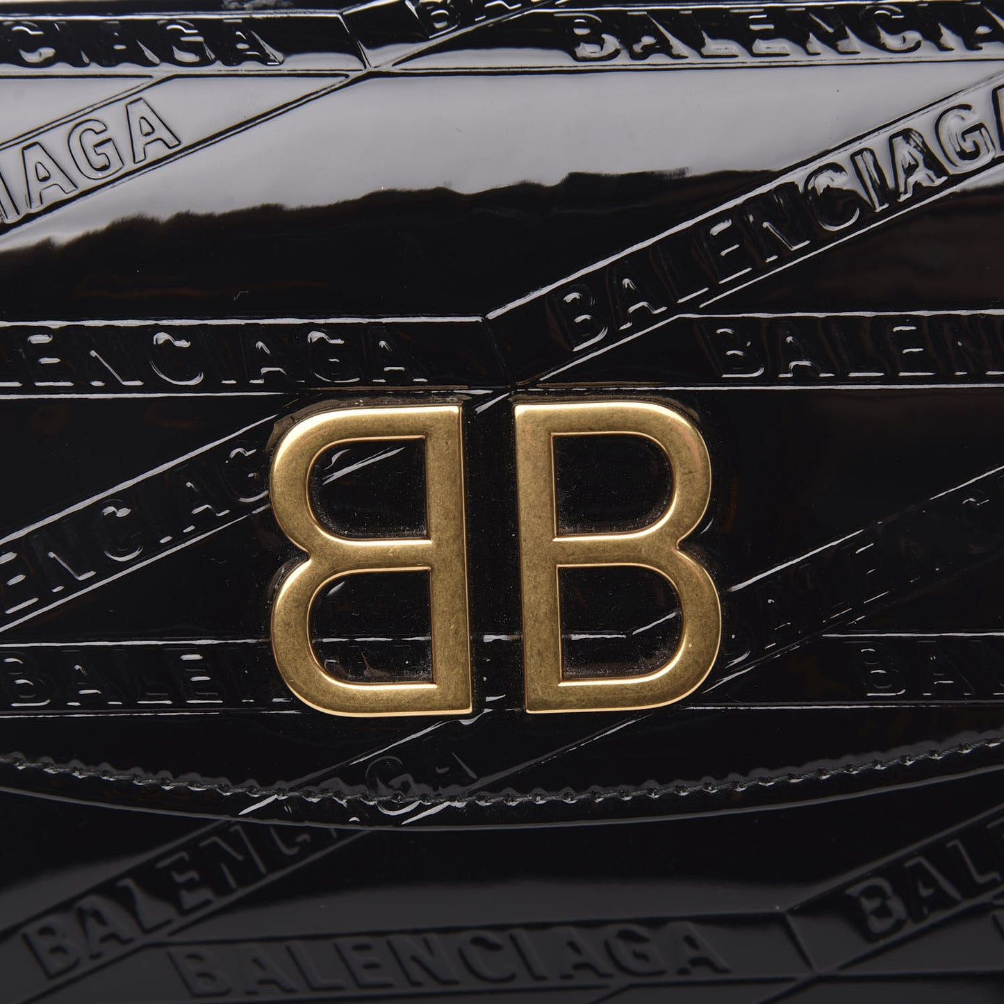 Patent Losange Monogram Embossed BB Wallet On Chain Black