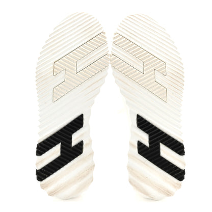 Hermes Knit Calfskin Depart Sneakers 38 White 6 of 9