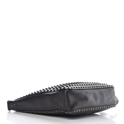 Valentino Garavani Calfskin Rockstud All Over Flip-Lock Messenger Bag Black 4 of 9