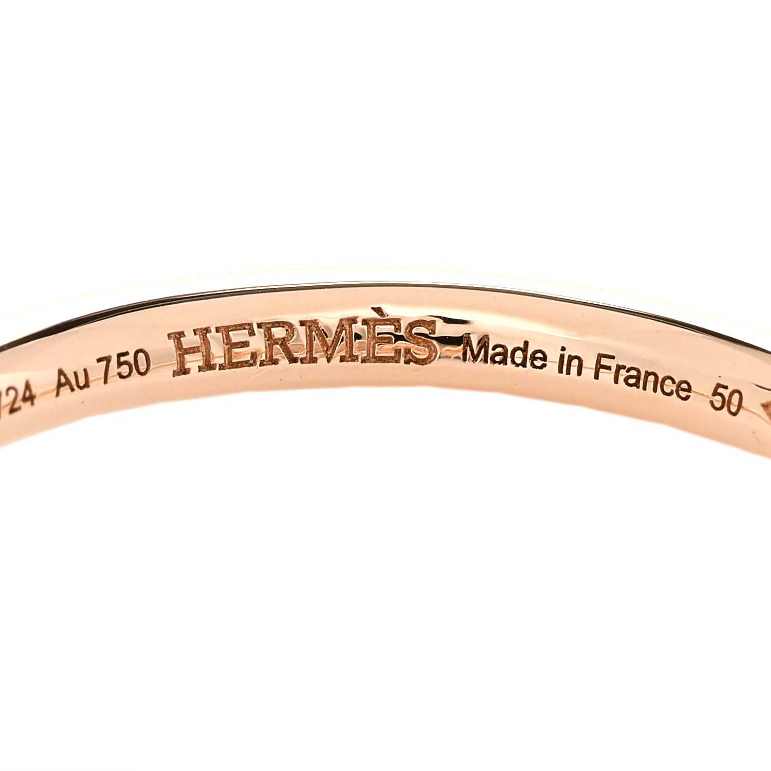 Hermes 18K Rose Gold Diamond PM Echappee Ring 50 5.25 5 of 8