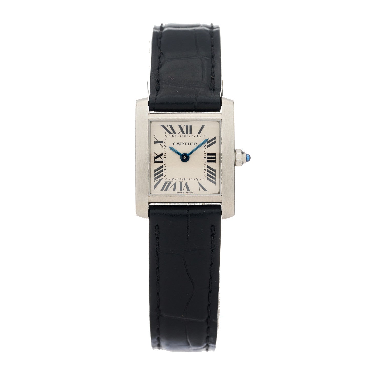 Cartier Stainless Steel Alligator 20mm Tank Francaise Quartz Watch 1 of 4