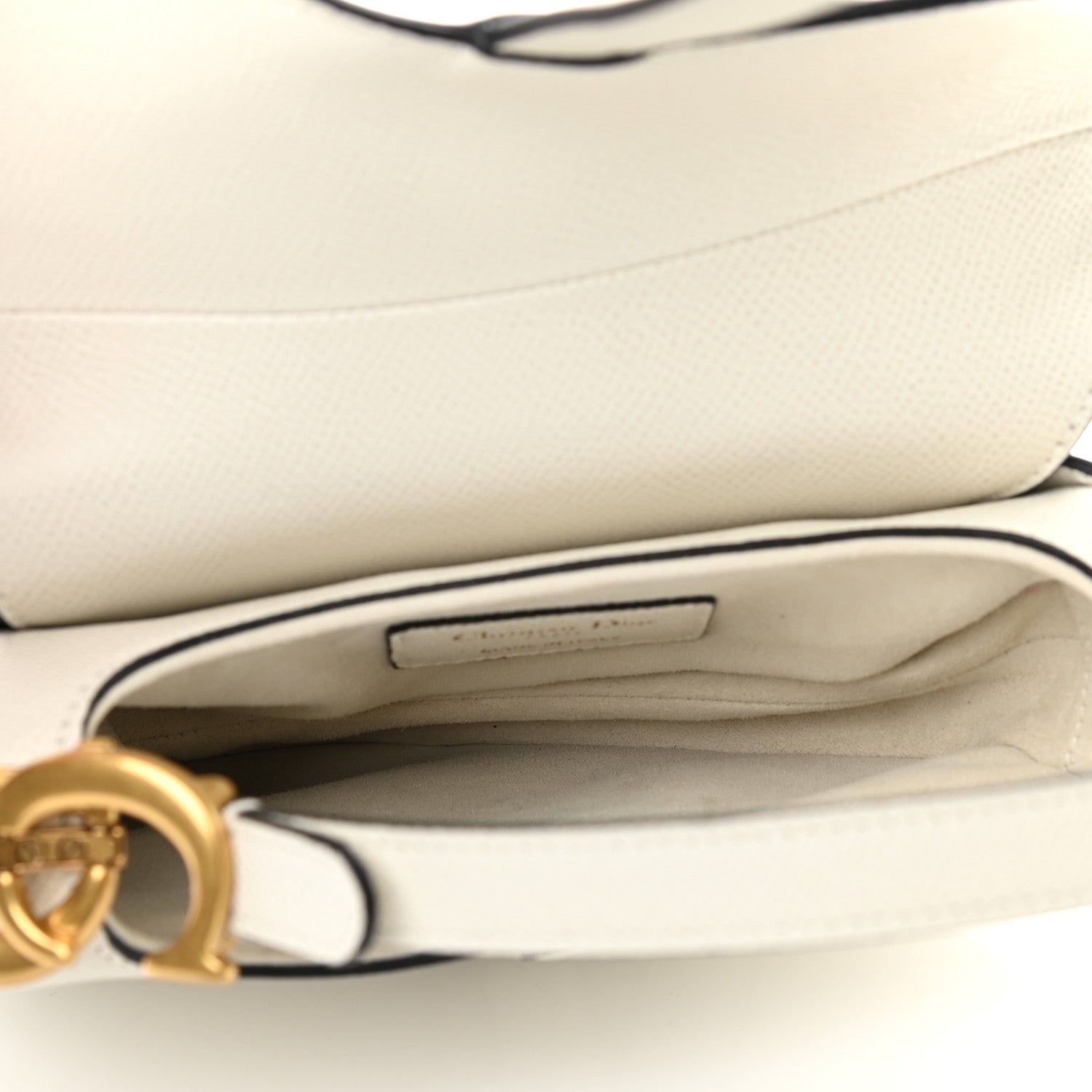 Christian Dior Grained Calfskin Mini Saddle Bag White 5 of 10