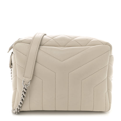 Saint Laurent Calfskin Y Quilted Monogram Small Loulou Bowling Bag Ivory 1 of 15