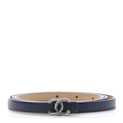 Chanel Calfskin Pearl CC Belt 85 34 Navy 1 of 5