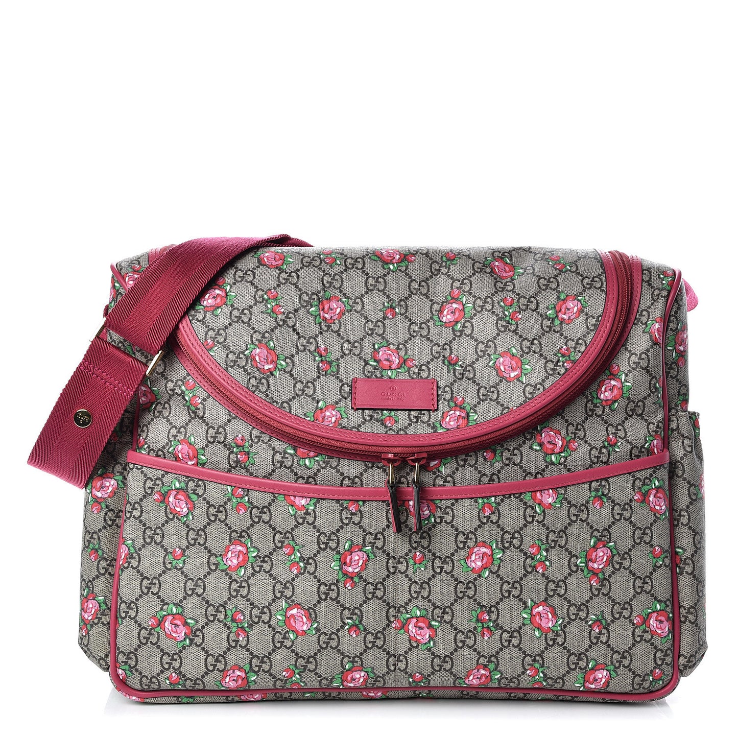 GG Supreme Monogram Rose Bud Diaper Bag Pink