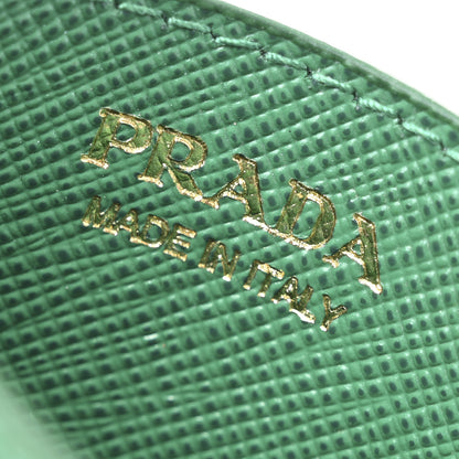 Prada Saffiano Triangle Card Case Mango 6 of 9