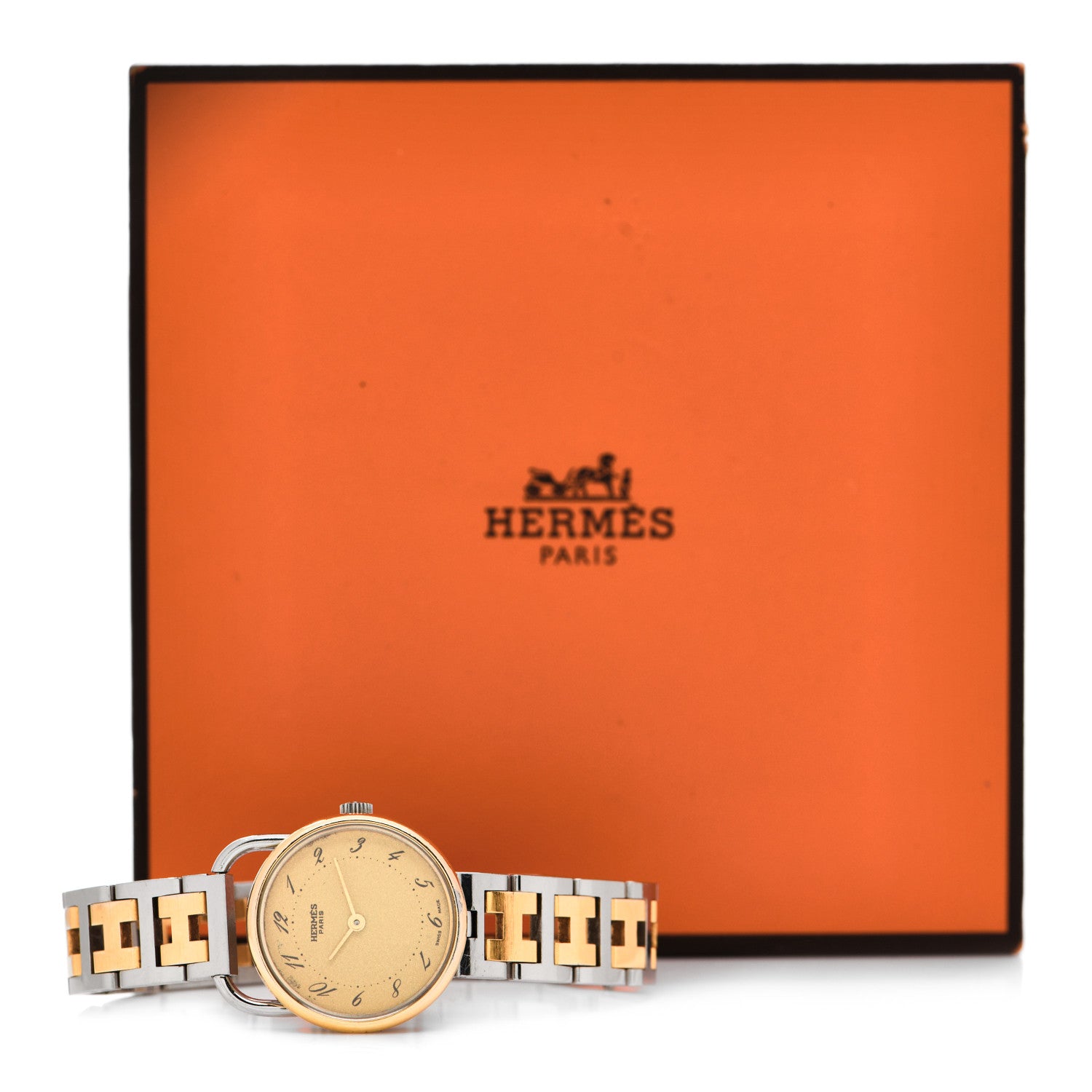 Hermes Stainless Steel 25mm Arceau Clipper Quartz Watch Gold 6 of 6