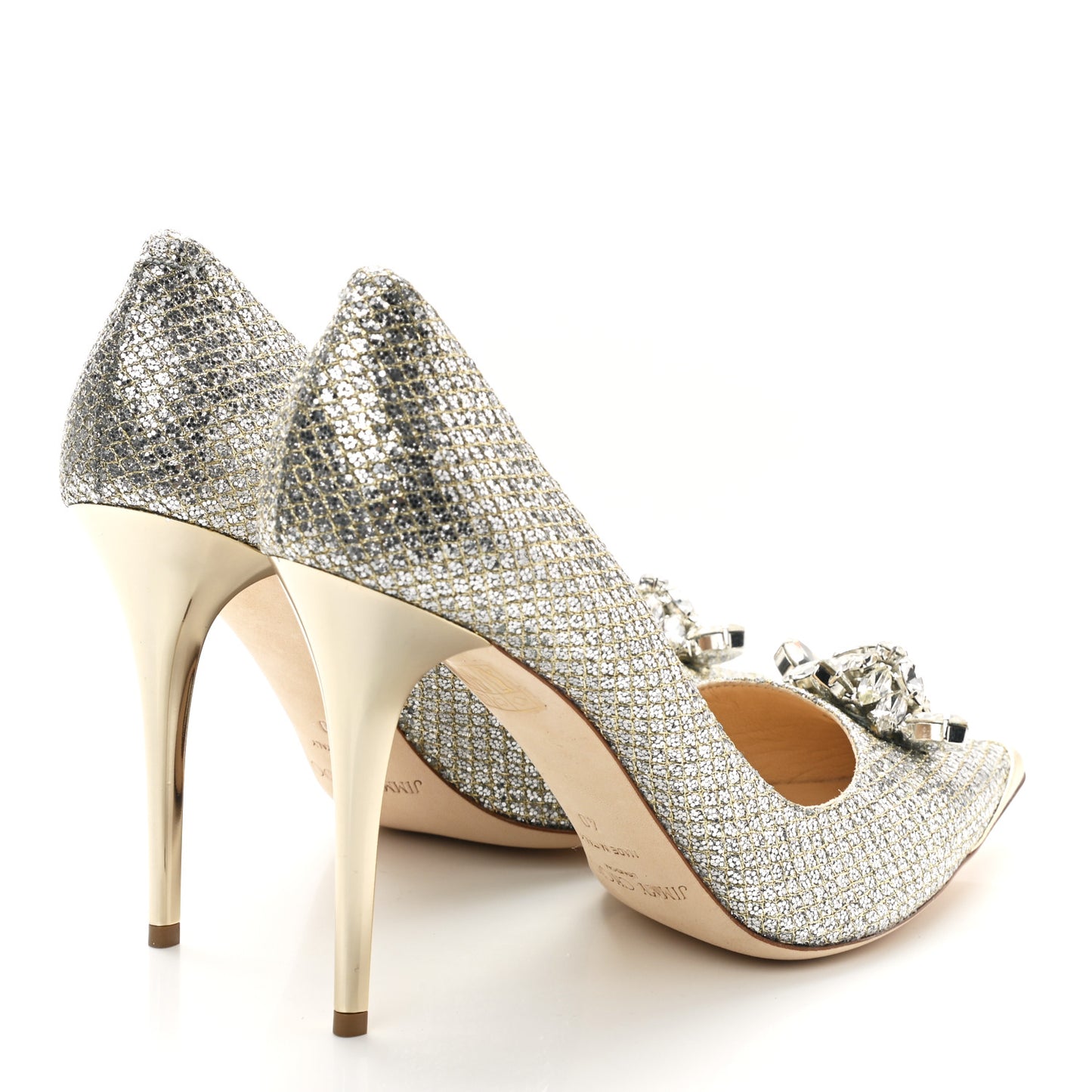 Glitter Fabric Crystal Dempsey Pump 40 Silver